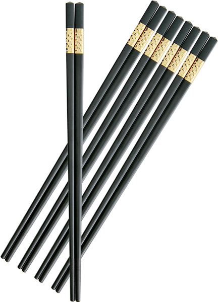 [品毅]愛佳寶金方格合金筷(5雙/組), , large