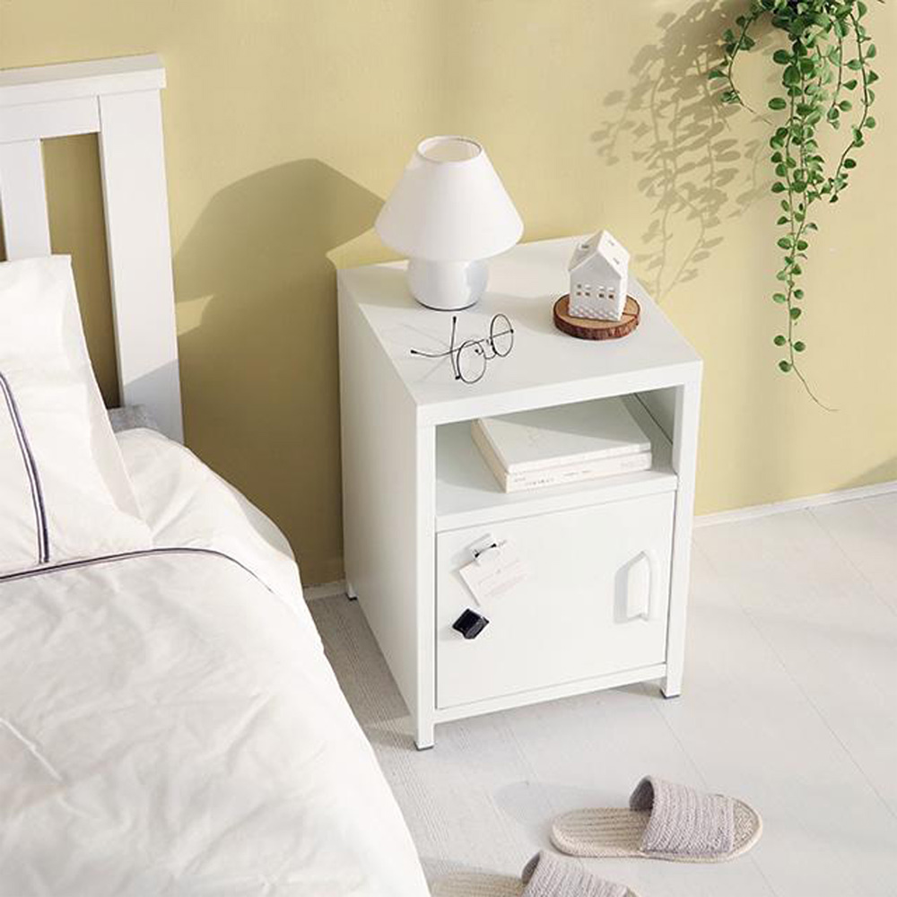 【AOTTO】簡約開門收納置物床頭櫃(AC-7003W), , large