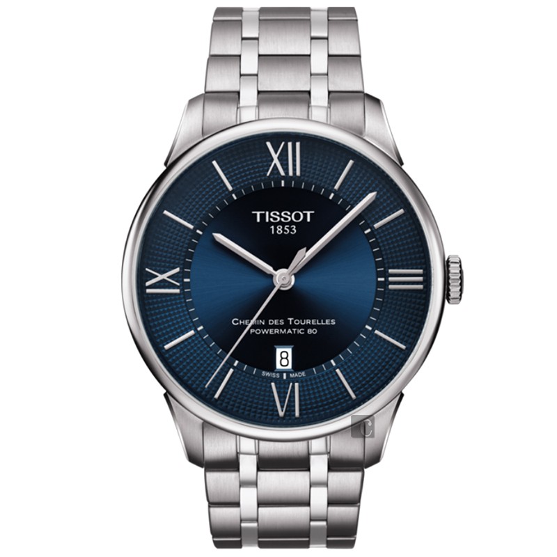 TISSOT天梭 杜魯爾系列動力80小時機械錶-藍x銀/42mm T0994071104800, , large
