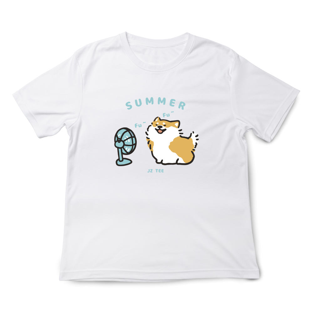 JZ TEE Shiba Inu-Blowing Fan Graphic Tee, , large