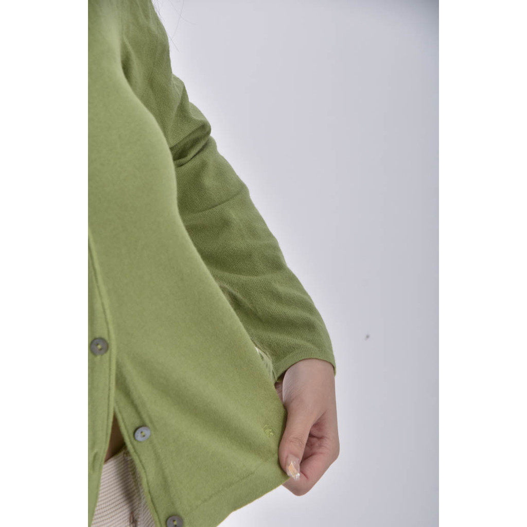 (M) burberryv領綠色外套二手衣, , large