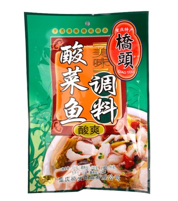 橋頭酸菜魚調料318g家用老壇酸菜美味酸菜魚調料 酸爽（不含魚）, , large