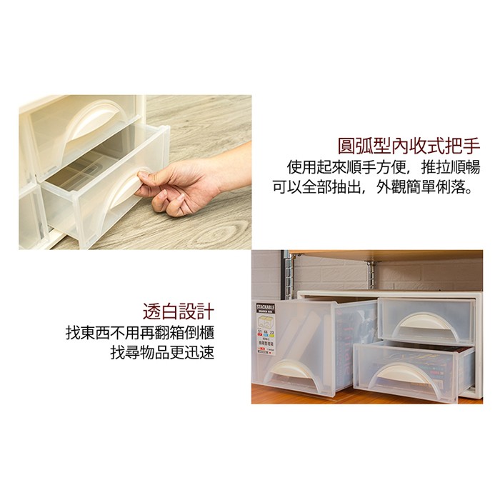 [Y HOUSE] Freely stackable three-compartment drawer storage box storage cabinet plastic storage box, , large