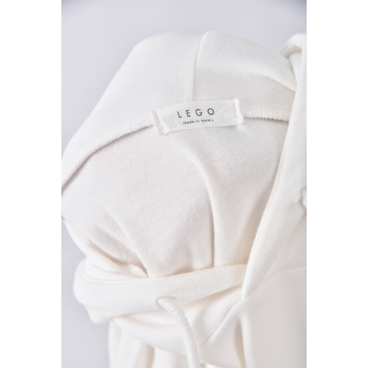 (F) lego質感連帽白色長袖上衣二手衣, , large