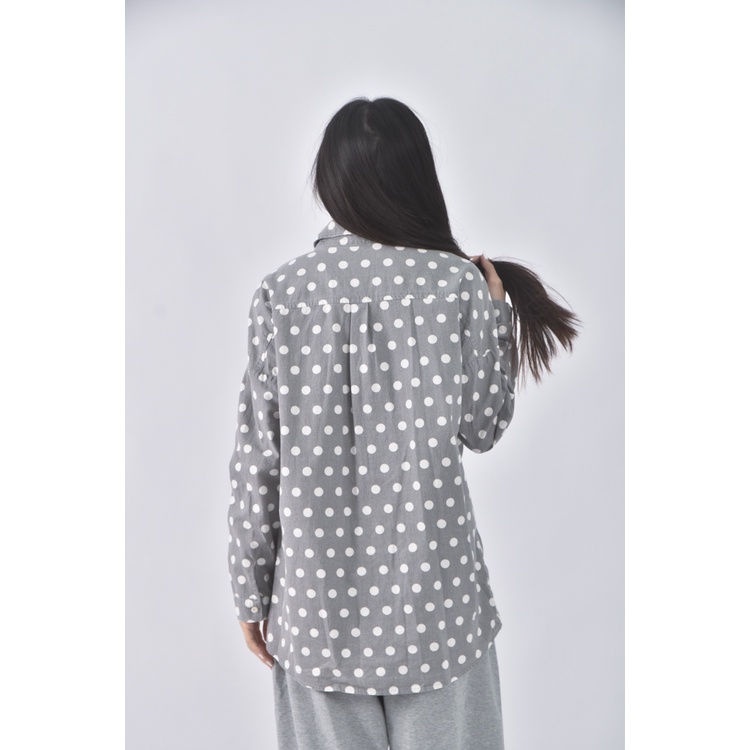 (F) ssunny韓牌質感棉質點點灰色長袖上衣二手衣, , large