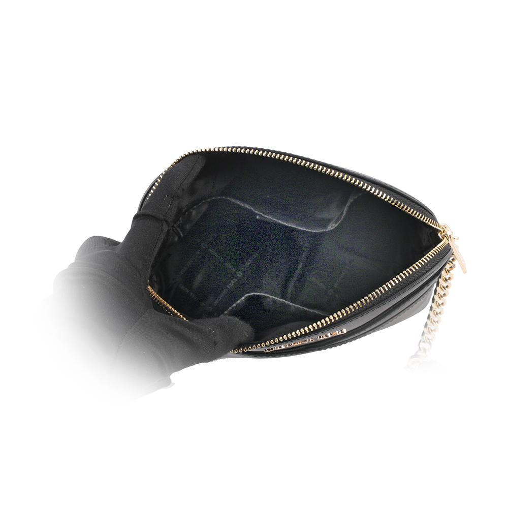 Michael Kors 金字防刮皮革口袋貝殼包/黑色, , large