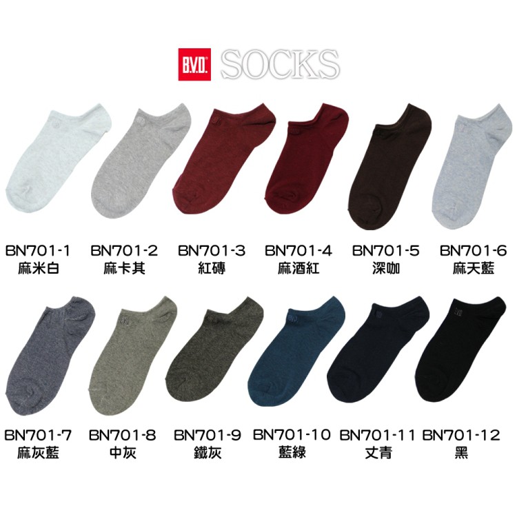 【BVD】超低襪口男隱形襪<深咖>BN701 男襪 低口襪, , large