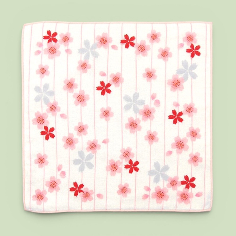 [瑪莎利亞]　日本製【濱文漾】純棉手帕/方巾－櫻花紛飛（3入組）, , large