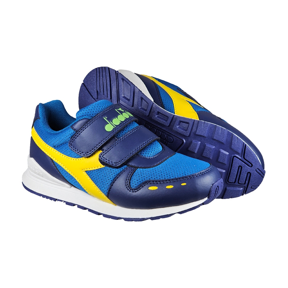 DIADORA迪亞多那 兒童時尚運動鞋 童運動鞋 童鞋 寬楦 透氣 保護後跟 吸震 減壓 健康鞋墊 身高成長 藍 粉, , large