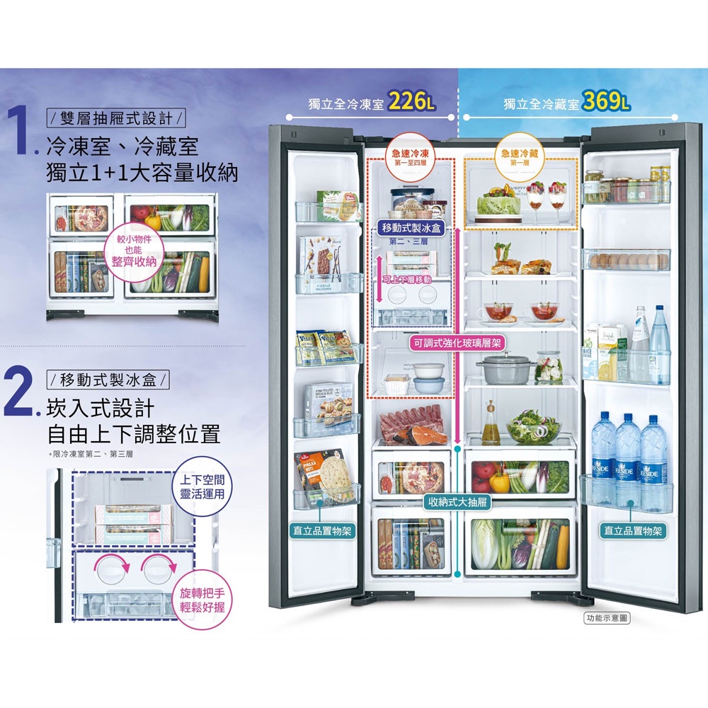 HITACHI 595L Inverter Refrigerator RS600PTW, , large