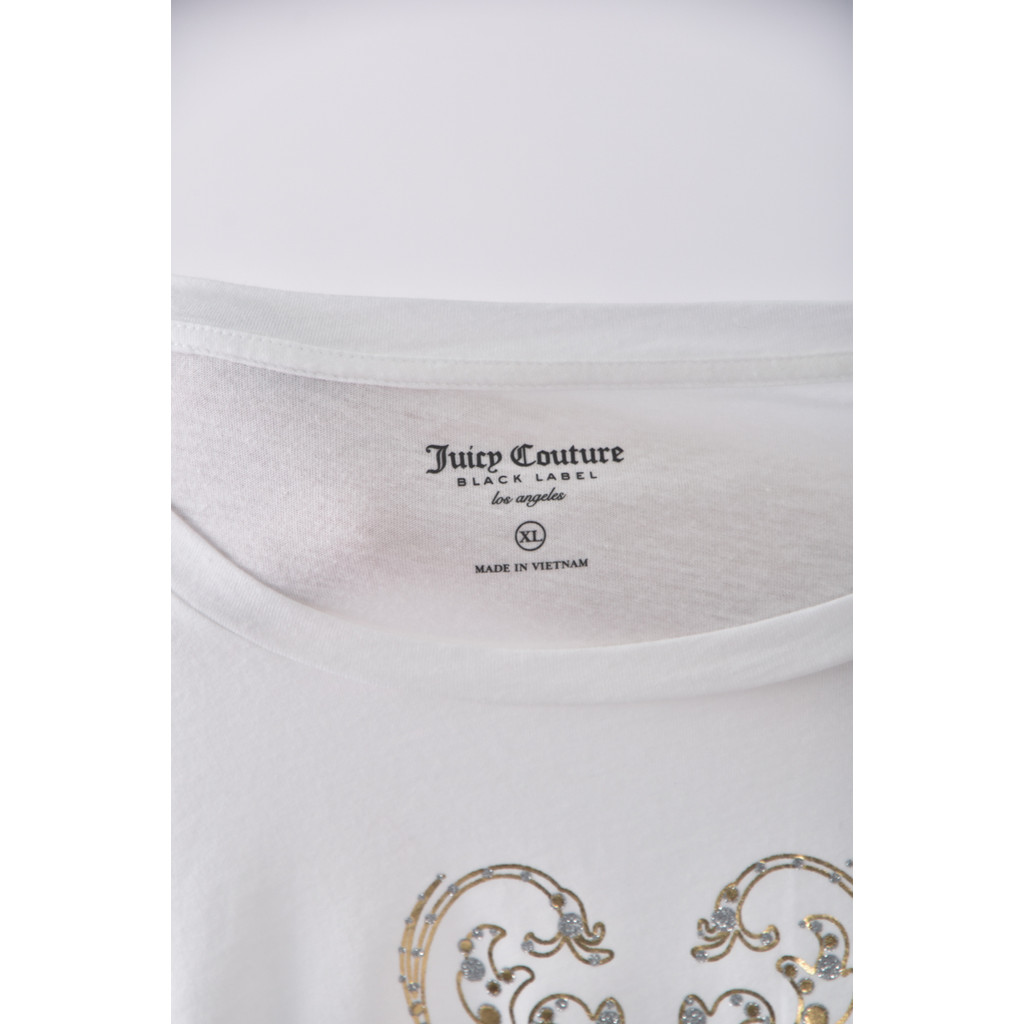 (XL) juicy couture棉質純棉白色短袖上衣二手衣, , large