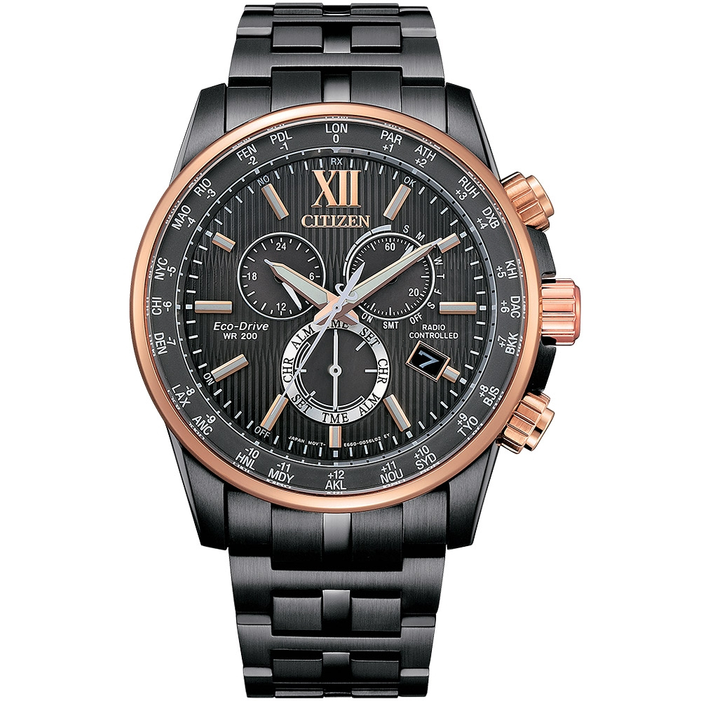 CITIZEN 星辰 亞洲限定款 光動能電波計時手錶 CB5884-88H, , large