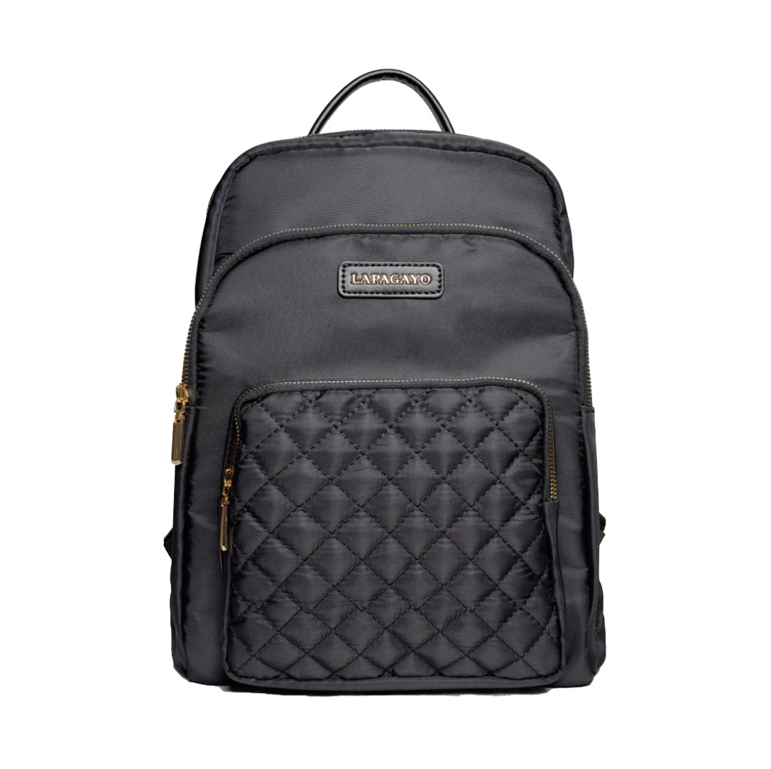 【lapagayo】歐洲訂製小香格紋精品後背包- PI-06417A-1-09黑色, , large