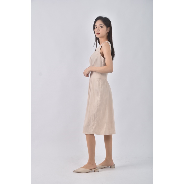 (S) 【德馨私服】leptwo fashion質感無袖杏色洋裝二手衣, , large