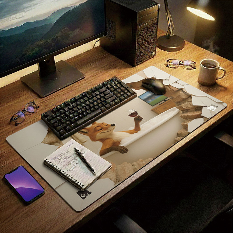 【Monster】 3D Scene Desk Mat (60x34cm) &ndash; Wine Fox, , large