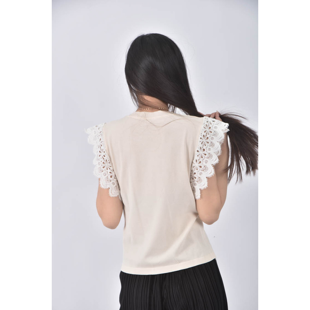 (S) 圓領杏色上衣二手衣, , large