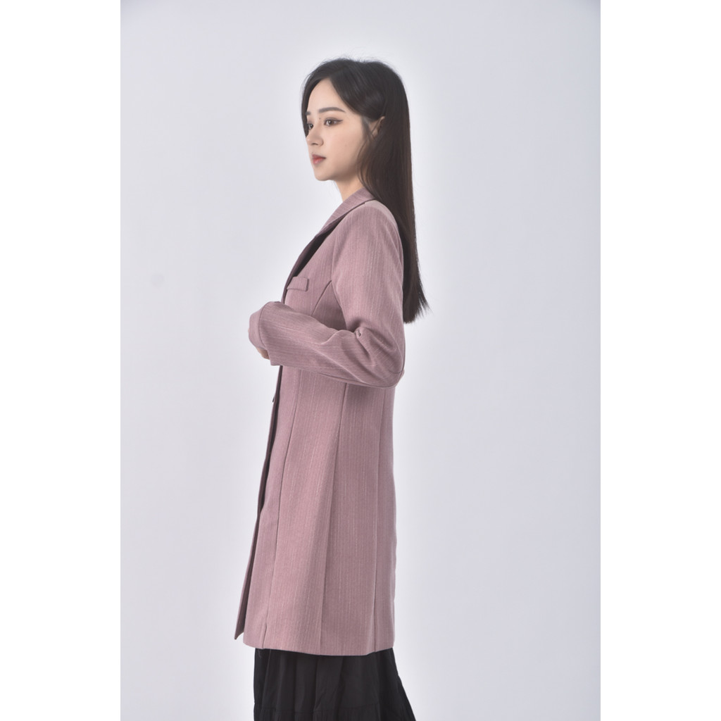 (S) home shop質感西裝V領粉色洋裝二手衣, , large