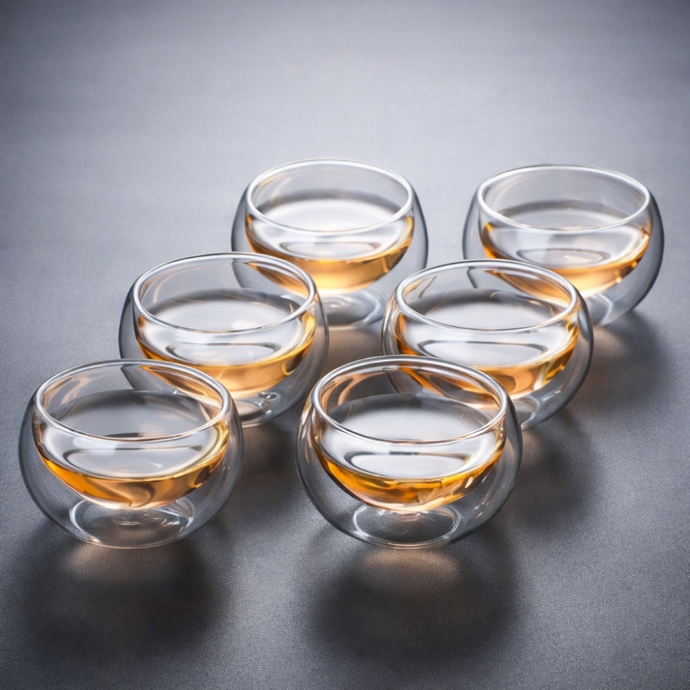 【GlassKing】FH-305B 雙層玻璃杯 耐熱玻璃杯 試飲杯 隔熱玻璃杯 咖啡杯 水杯 茶杯 酒杯, , large