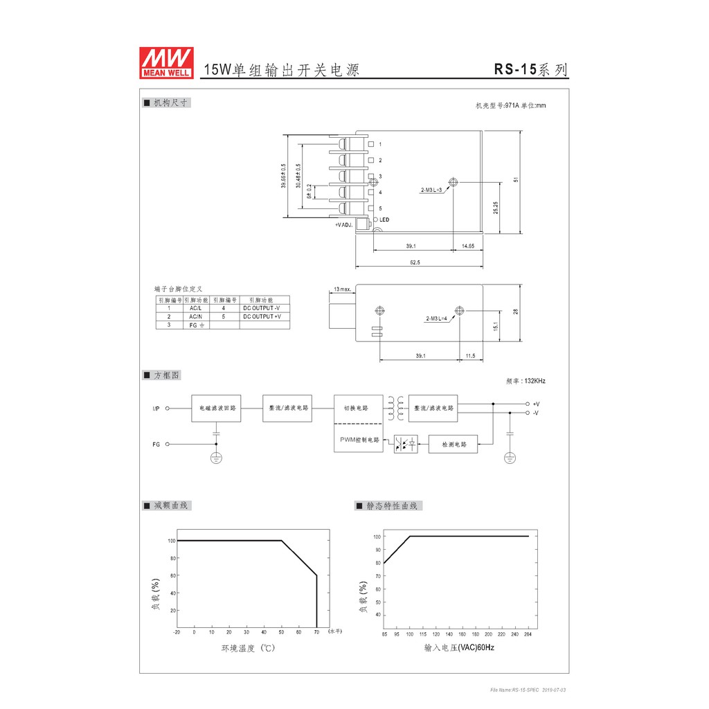 明緯 15W單組輸出開關電源(RS-15-24), , large