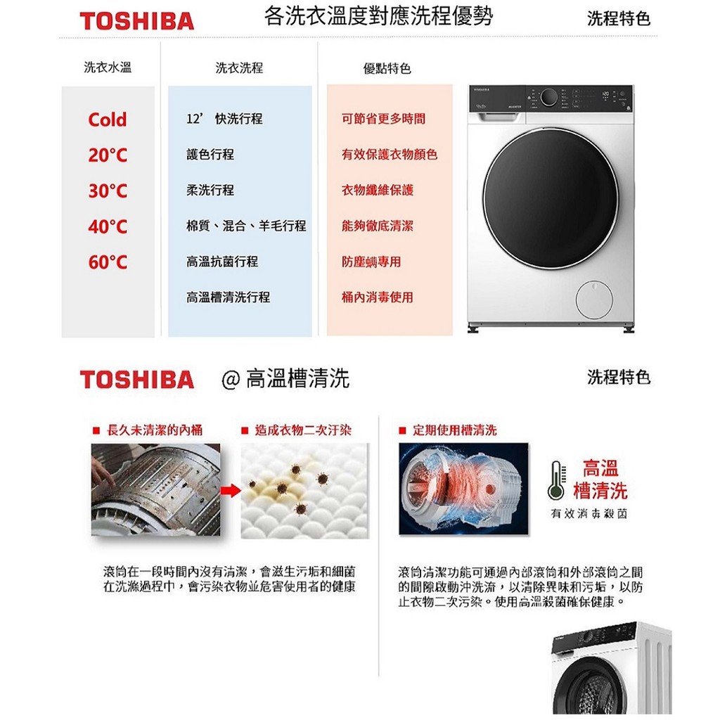 TOSHIBA 東芝 12公斤 變頻滾筒洗脫烘洗衣機 TWD-BJ130M4G, , large