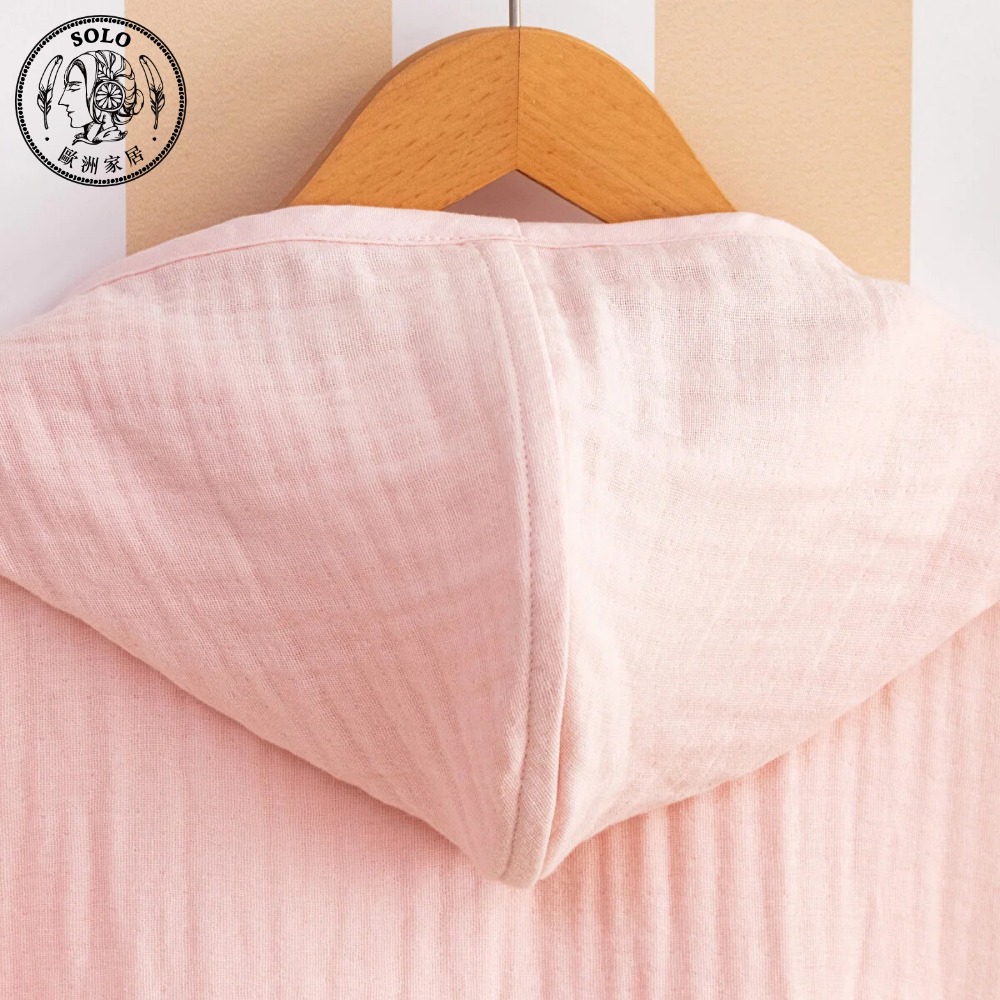 【SOLO Vintage】LCW Children's Poncho Hooded Bath Towel 100% Cotton Pink Made in Turkey, , large