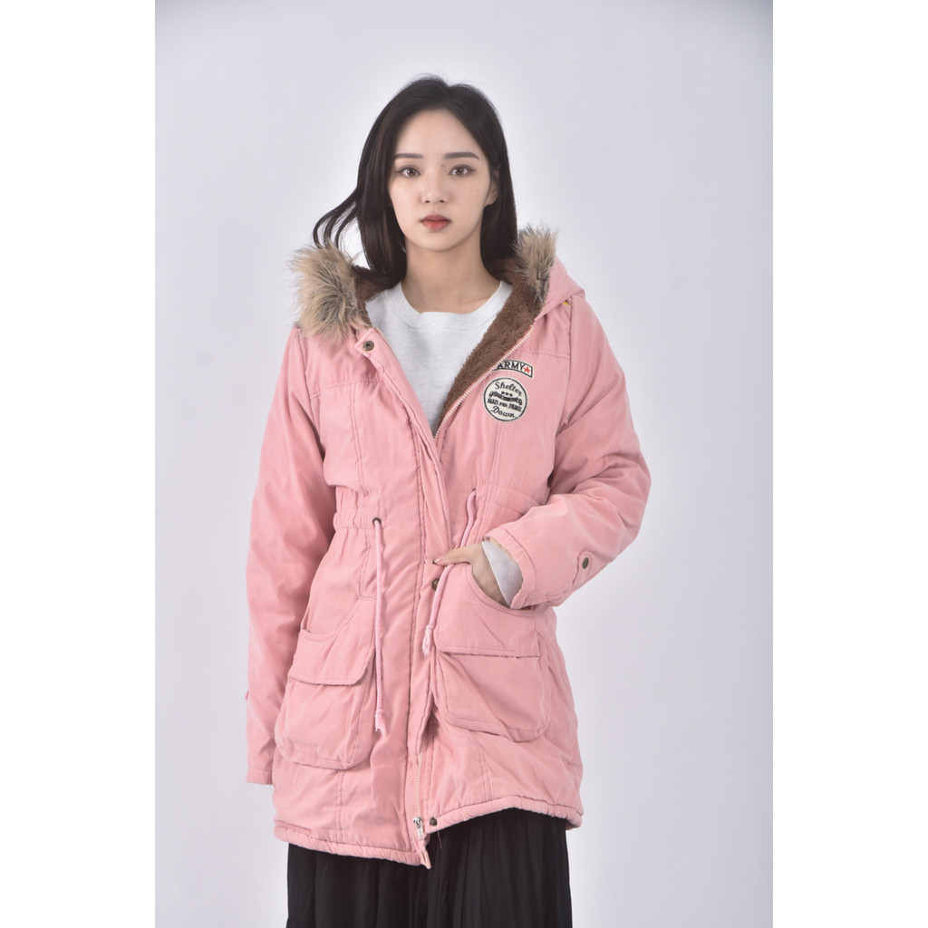 (L) xinqiqulanskion內刷毛粉色外套二手衣, , large