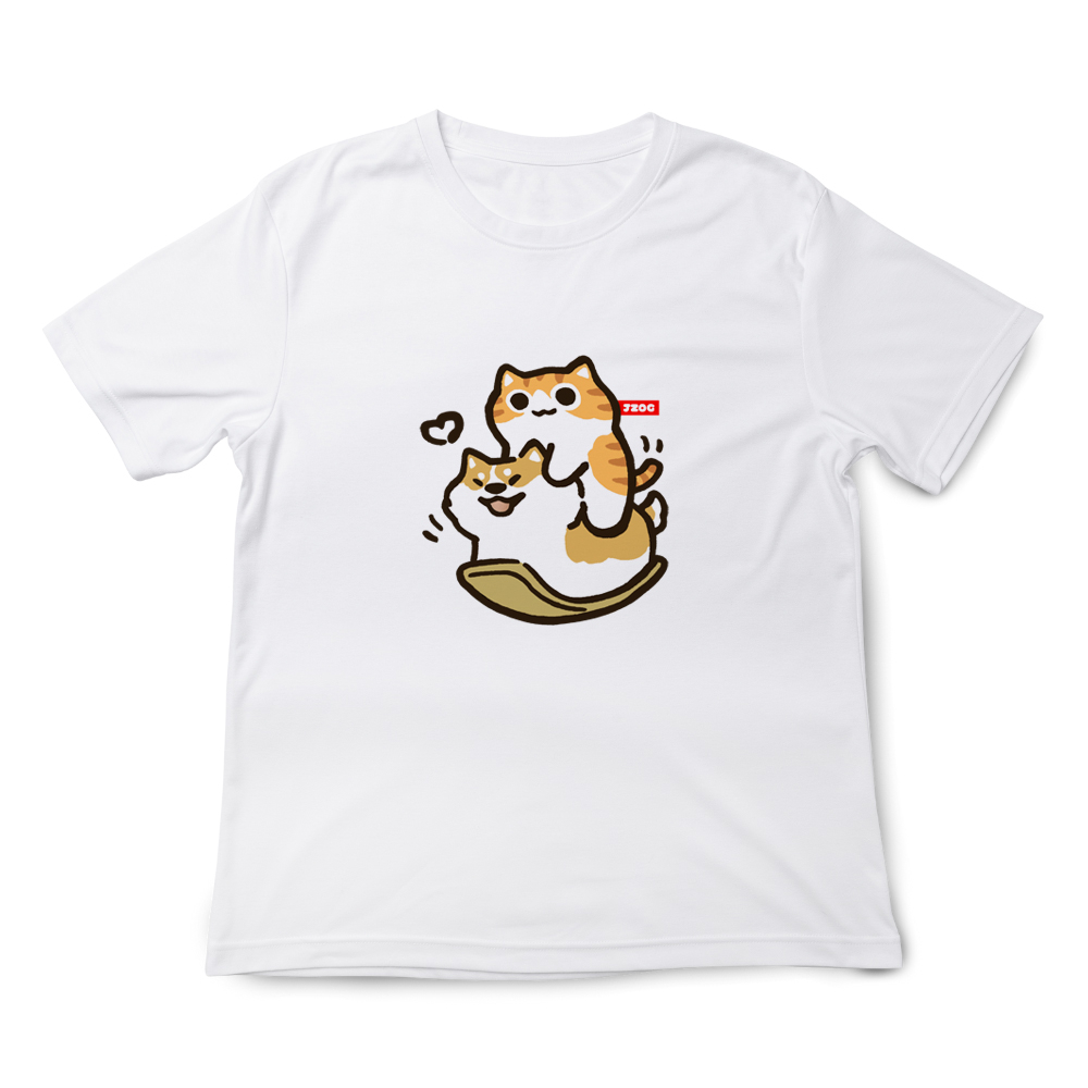 JZ TEE Cat & Shiba Inu-Grass Sliding Graphic Tee