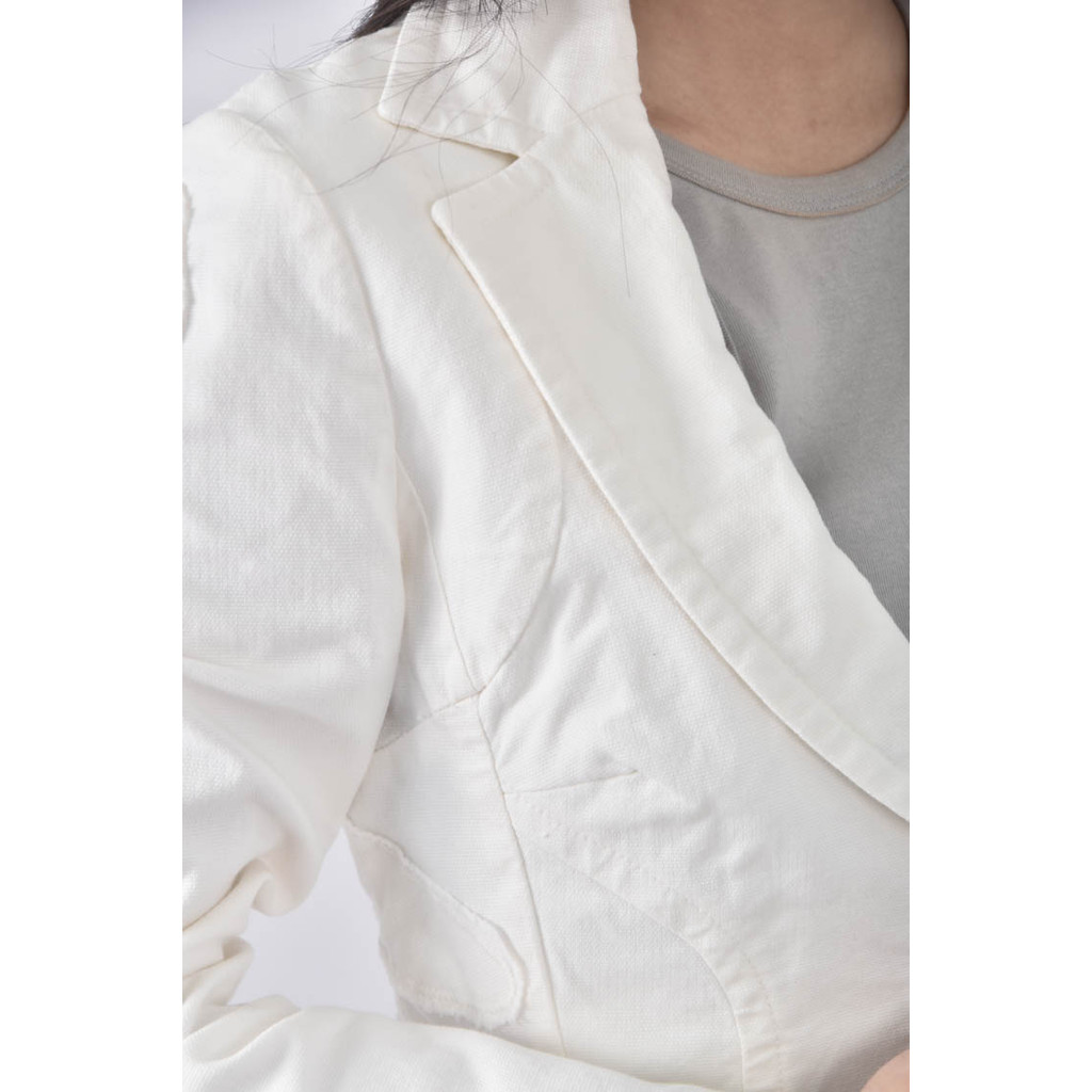 (S) paola frain棉質修身白色外套二手衣, , large