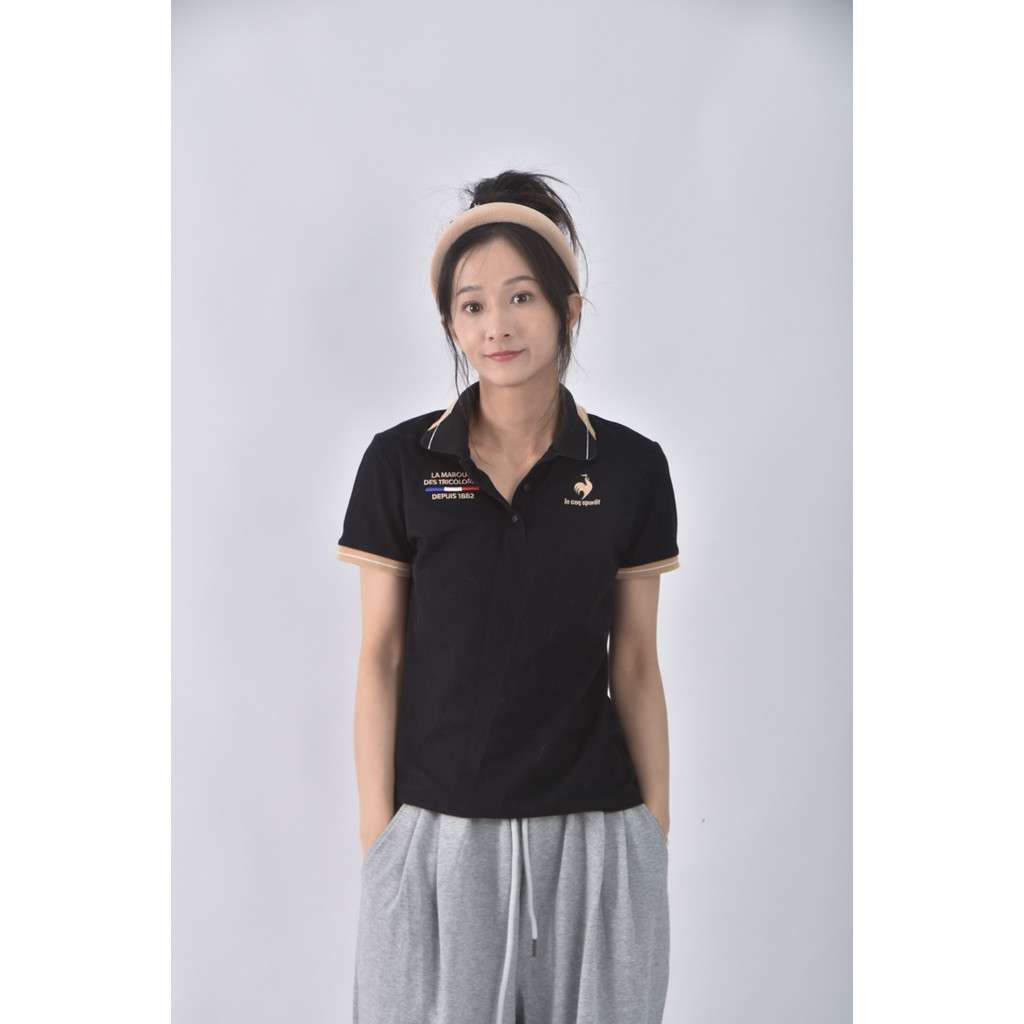 (S) le coq sportif棉質黑色短袖上衣二手衣, , large