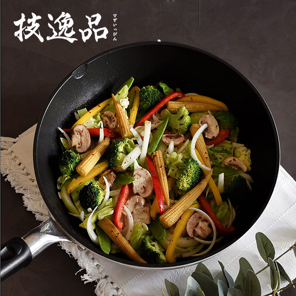 【技逸品】日本製不沾鍋炒鍋28cm(大金ES加工/鍋底部厚度2.7mm), , large