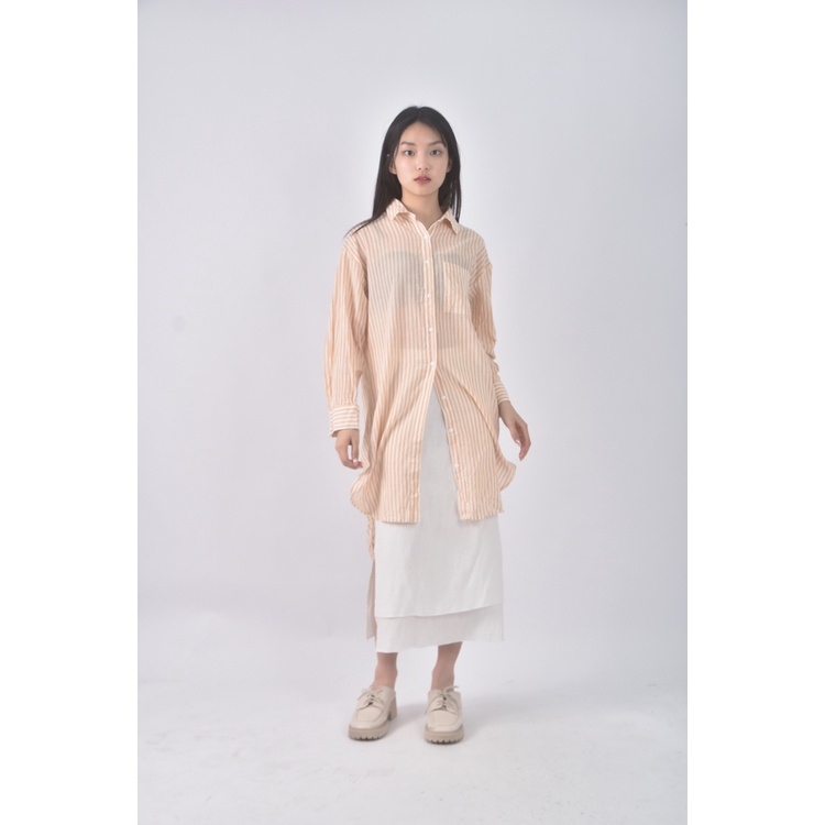 (M) pazzo質感棉質純棉黃色襯衫上衣二手衣, , large