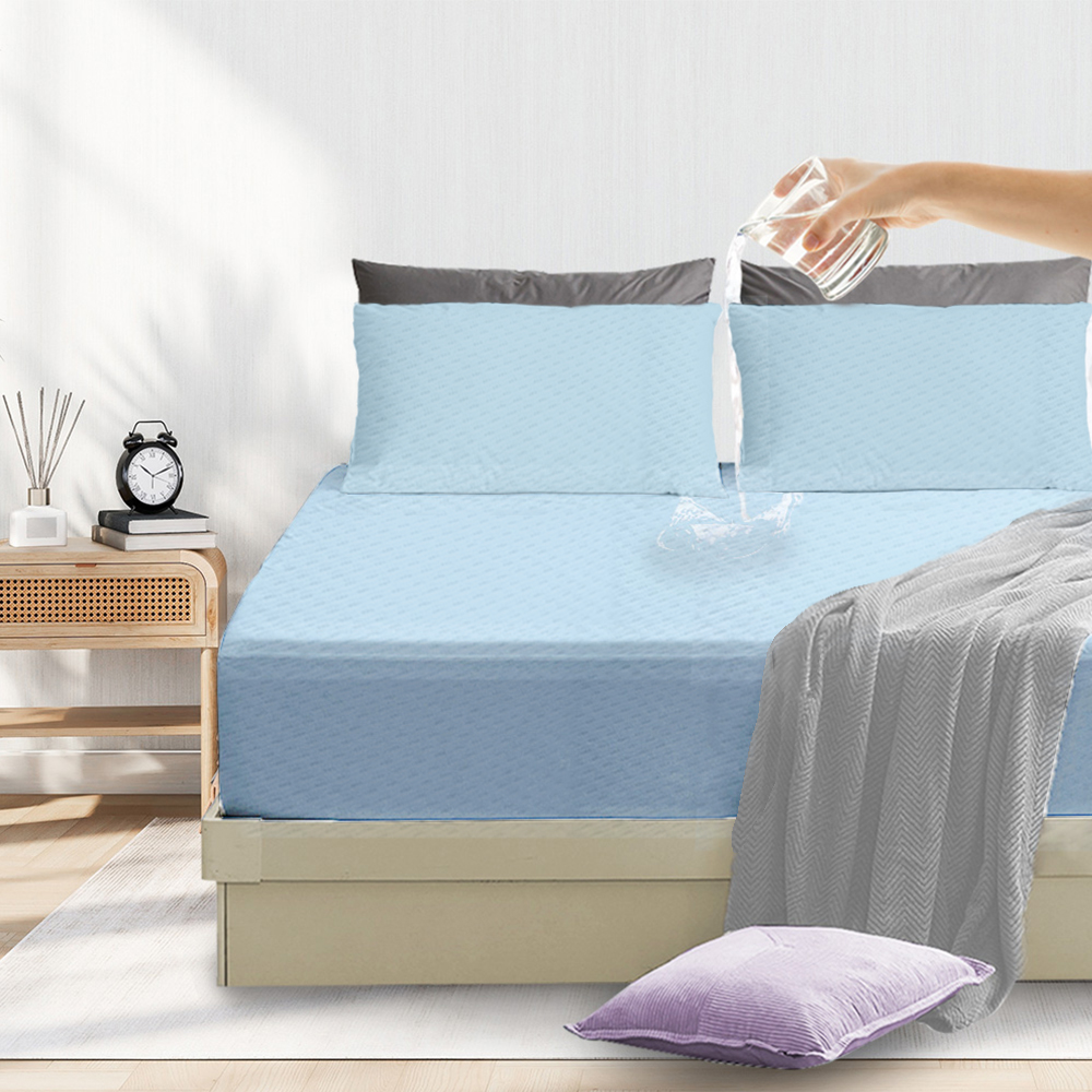 Silver Ion Antibacterial 100% Waterproof Breathable Pillow Protector (Anti-Dust Mite) &ndash; 1 Pair, , large