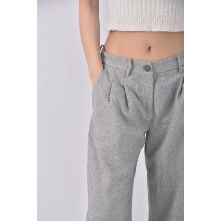 (M) giordano ladies高腰質感灰色長褲二手衣, , large