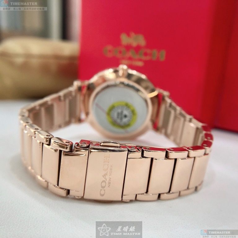 [星晴錶業]COACH手錶,36mm,CH00018白色錶面玫瑰金錶殼玫瑰金色精鋼錶帶款, , large