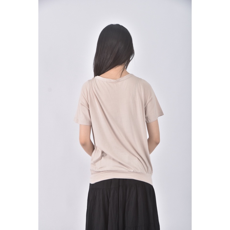 (S) lativ棉質杏色短袖上衣二手衣, , large