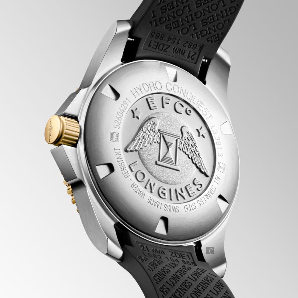 LONGINES 浪琴 深海征服者浪鬼陶瓷潛水機械錶-黑x金/41mm L37813569, , large