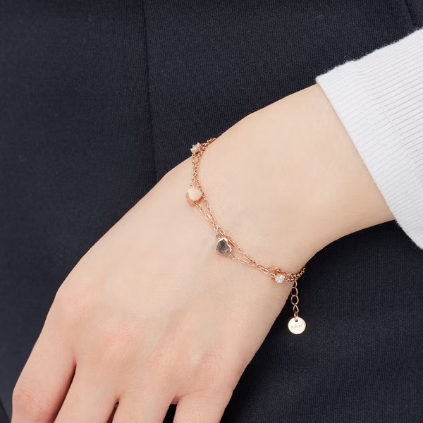 【ULOO】Twinkle 心語流光不鏽鋼手鍊-玫瑰金 UB2000430, , large