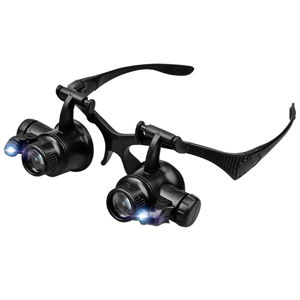 【SV61358】LED鏡頭戴式 放大鏡 帶燈雙目鏡維修 鑒定DIY 工具 珠寶 雙頭帶10/15/20/25倍