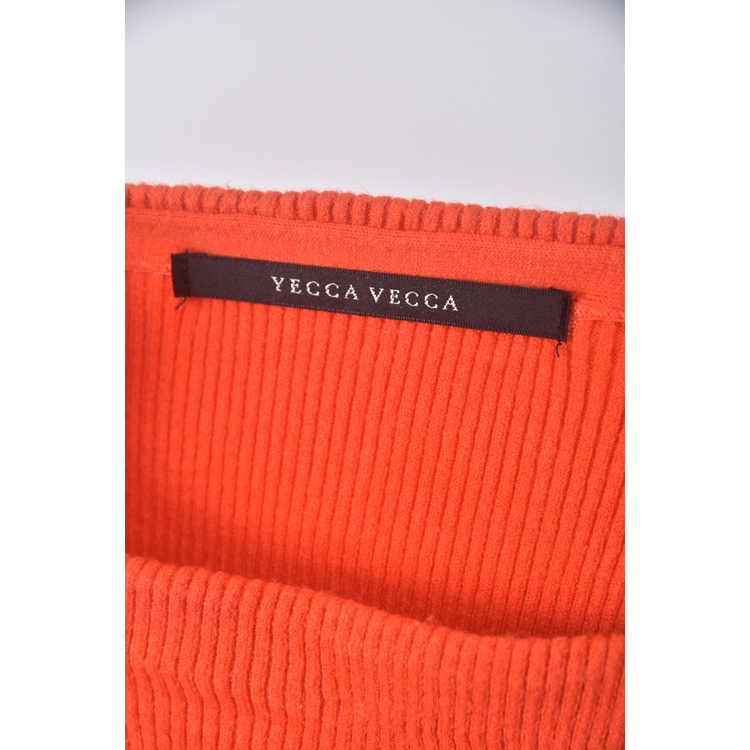 (F) yecca vecca坑紋橘色長袖上衣二手衣, , large