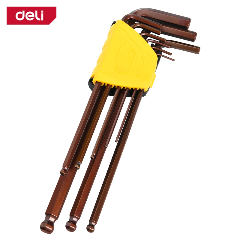 【得力工具 deli tools】超長六角扳手 L型扳手 9件組 升級款 Semi-Pro系列, , large