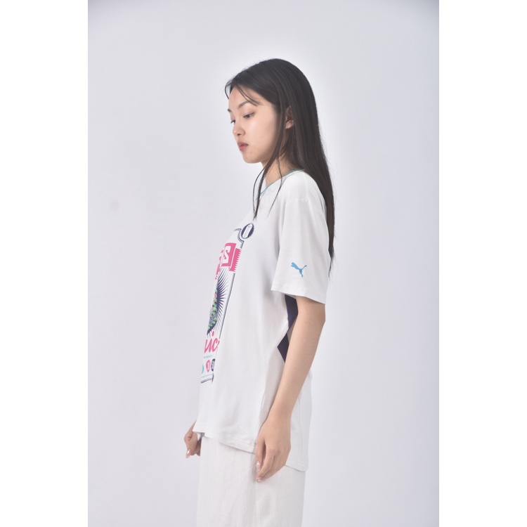 (M) puma質感飲料白色短袖上衣二手衣, , large