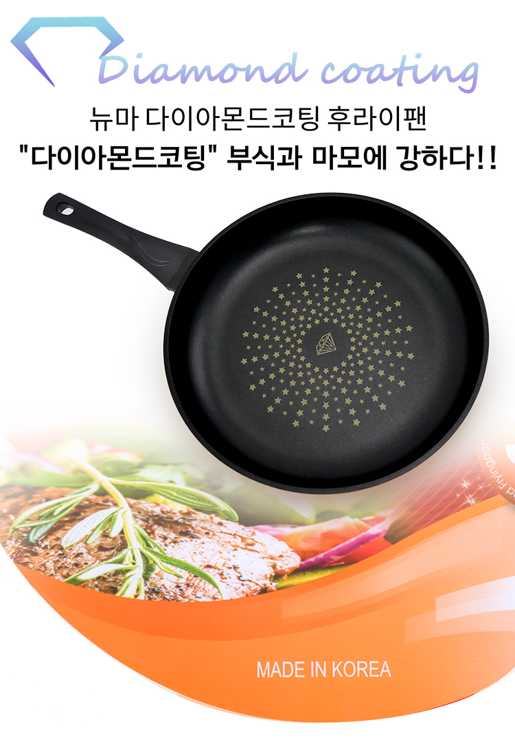 韓國Kitchenwell鑽石塗層不沾平底鍋-30cm-1支, , large