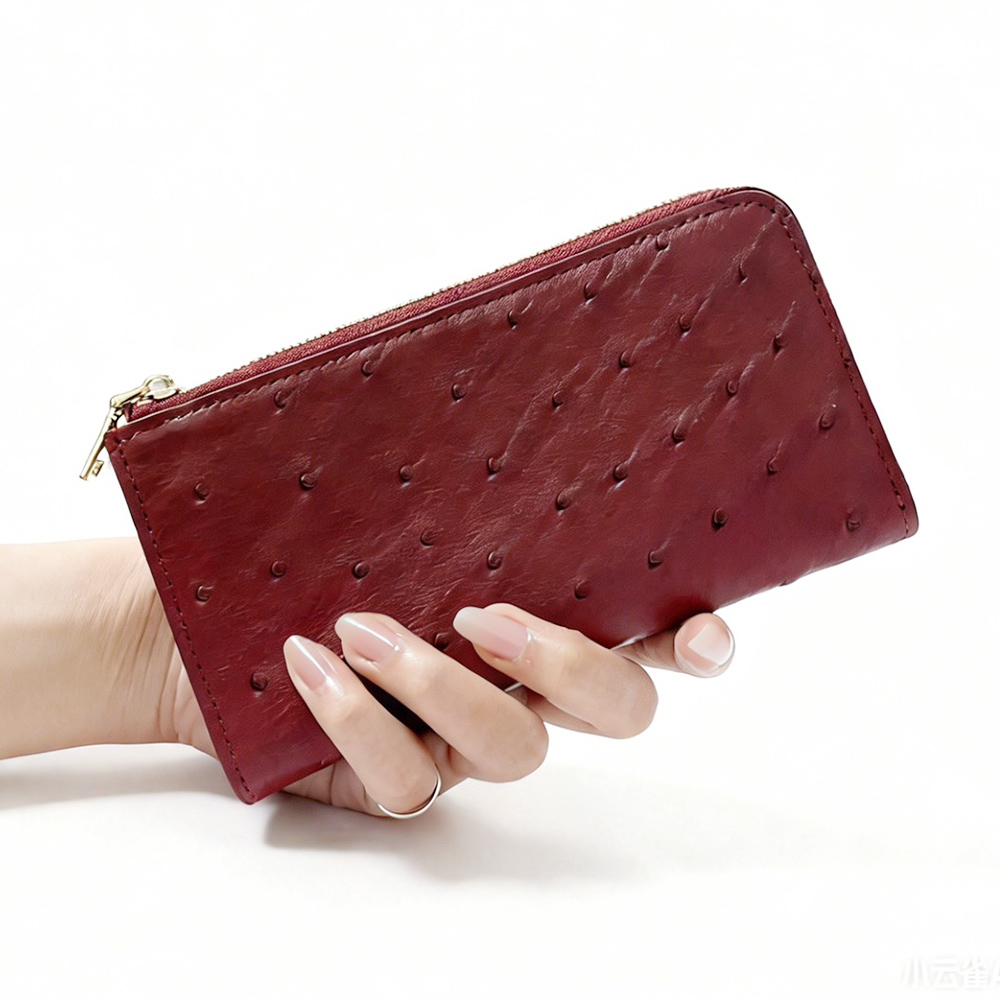 【M2nd】律米耶鴕鳥皮輕薄迷你長夾-土耳其藍(T65A), , large