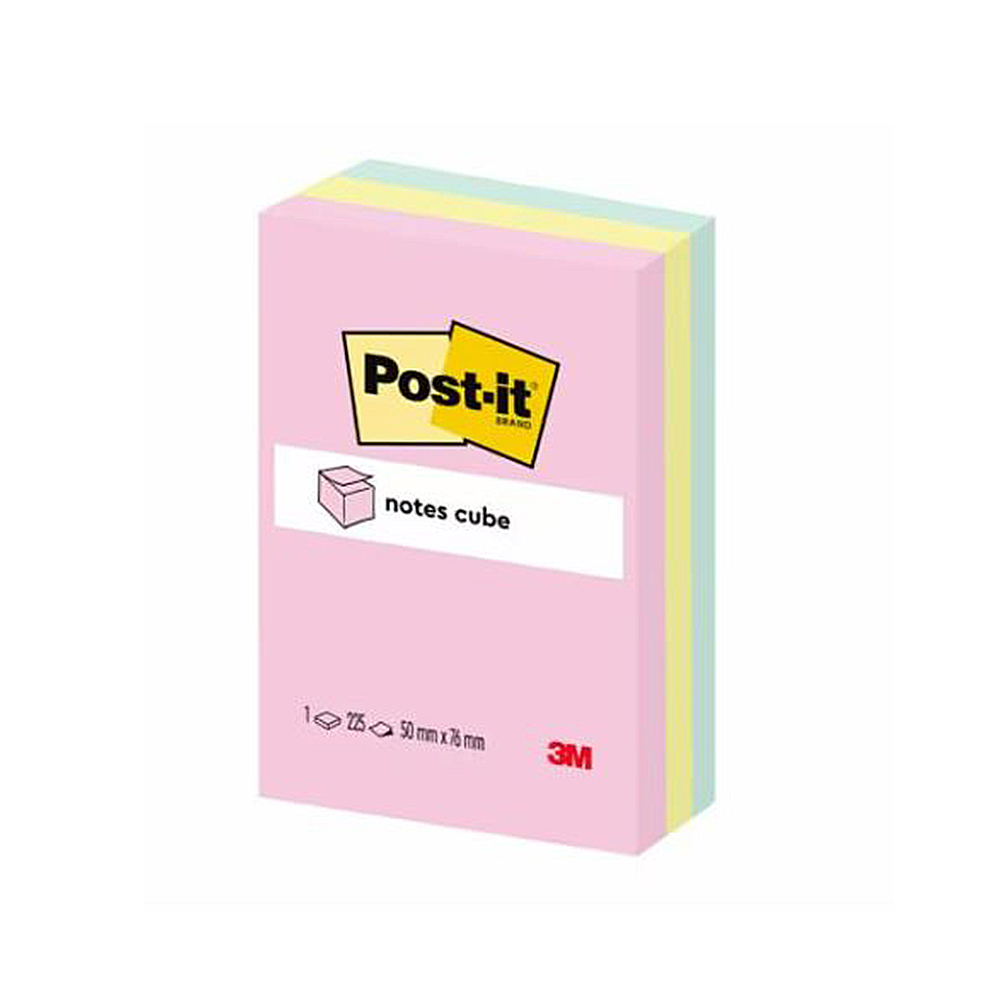 【龍品文創】3M 656 PASTEL CUBE彩磚便條紙, , large