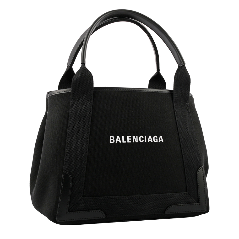 BALENCIAGA NAVY CABAS 帆布手提包/子母包/黑色/S, , large