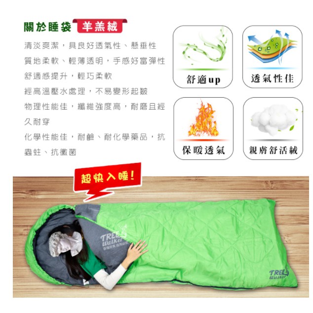 【Treewalker 萊茂】鏕遊眠舒活絨睡袋, , large