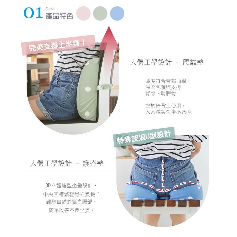 【格藍傢飾】水玉涼感舒壓美臀墊+腰靠墊 (三色可選), , large