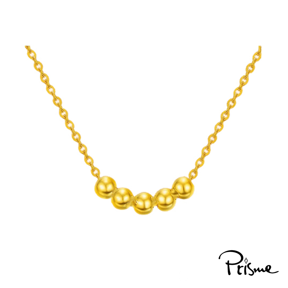 【Prisme Gold】黃金項鍊 五福金珠 鍊墜項鍊 (金重：約0.06錢±0.02), , large