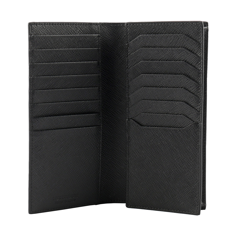 MONT BLANC 匠心系列防刮牛皮15卡對開長夾(黑色), , large