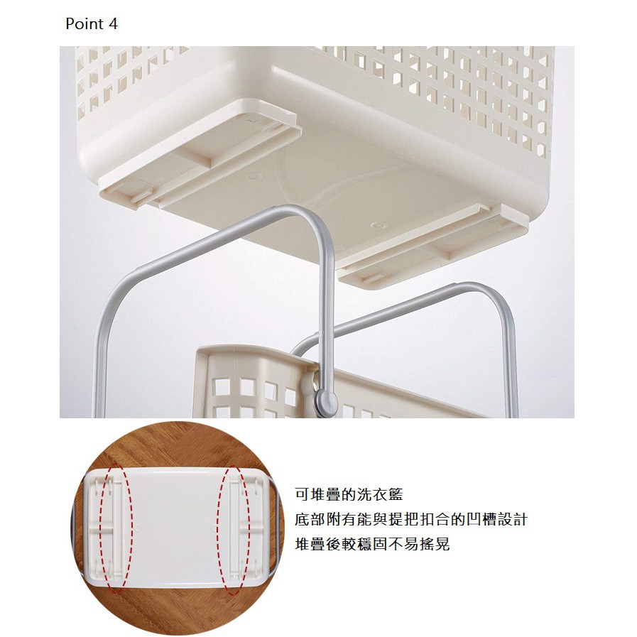 日本Like-it｜可堆疊無蓋多功能收納洗衣籃(單入), , large